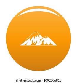 Climbing on mountain icon. Simple illustration of climbing on mountain vector icon for any design orange