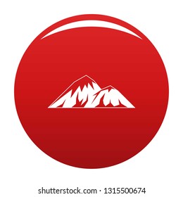 Climbing on mountain icon. Simple illustration of climbing on mountain vector icon for any design red