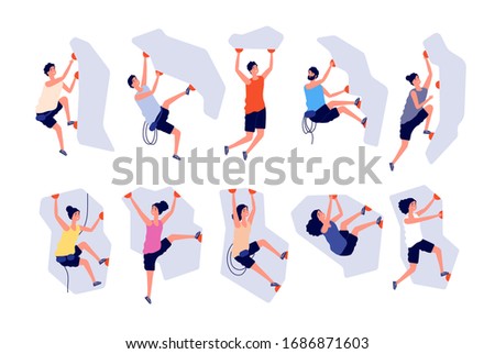 Similar – Image, Stock Photo Girl climbs climbing wall