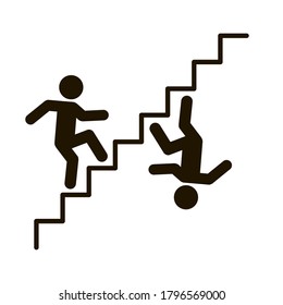 Climbing a person on the career ladder. reflection upside down. Confusion. Achievement of the goal. Icon. Vector illustration. Black and white outline