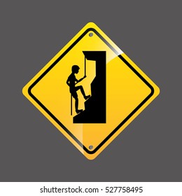 climbing person sign sport extreme design vector illustration eps 10