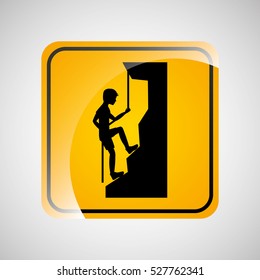 climbing person sign sport extreme design vector illustration eps 10