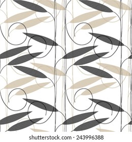 Climbing plant into a seamless vertical patterns, abstract vector background.