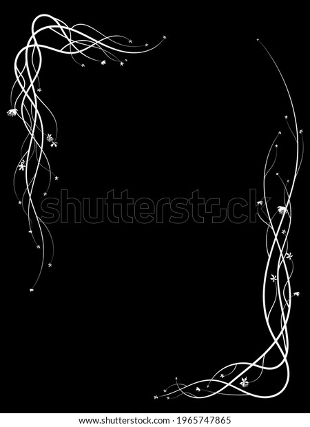 climbing plants frame on a black background.
simple drawing