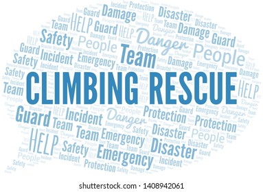 Climbing Rescue Word Cloud. Wordcloud Made With Text.