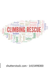 Climbing Rescue Word Cloud. Wordcloud Made With Text.