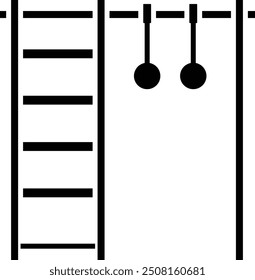 climbing rings solid glyph vector illustration