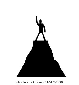 climbing rock mountain icon for hiker hiking camping lovers