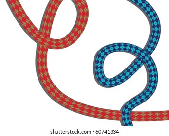 climbing rope against white background, abstract vector art illustration