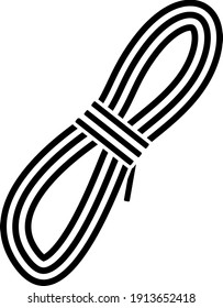 Climbing Rope Icon. Black Stencil Design. Vector Illustration.