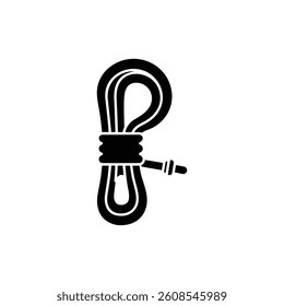 Climbing Rope Icon Coiled in Loop Flat Silhouette Style