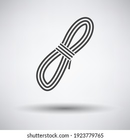 Climbing Rope Icon. Dark Gray on Gray Background With Round Shadow. Vector Illustration.