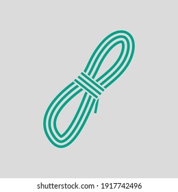 Climbing Rope Icon. Green on Gray Background. Vector Illustration.