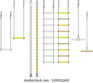 Climbing rope Rope ladder Bungee Trapeze Gymnastic rings