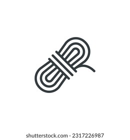 Climbing rope mountaineering coil icon, vector illustration