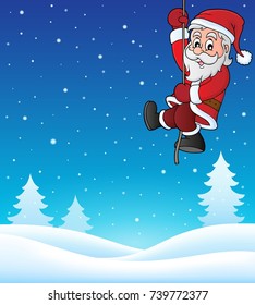 Escalando el tema de Santa Claus imagen 1 - ilustración vectorial eps10.