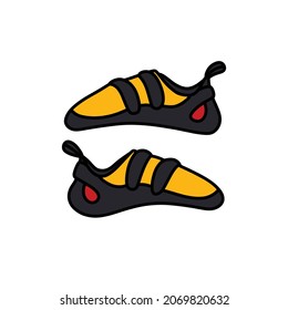 climbing shoes doodle icon, vector illustration