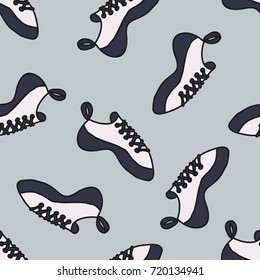 climbing shoes seamless doodle pattern