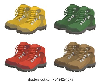 Climbing shoes vector illustration set