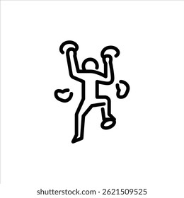 climbing sport outline icon. figure stick playing sport line art illustration.