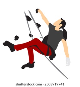 climbing sport rock climber full isolated vector on white