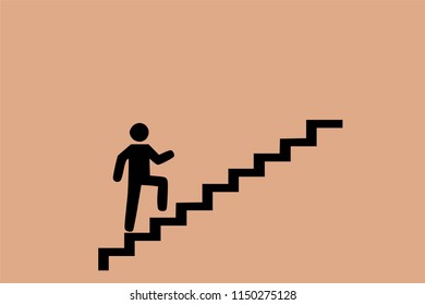 Climbing stairs business and successful concept illustration vector