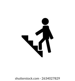 Ícones de Escadas de Escalada. Subir Escada Sinal Plano Isolado