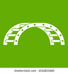 Climbing stairs on a playground icon white isolated on green background. Vector illustration