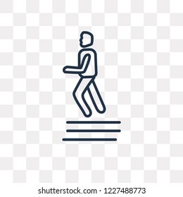 Climbing Stairs vector outline icon isolated on transparent background, high quality linear Climbing Stairs transparency concept can be used web and mobile