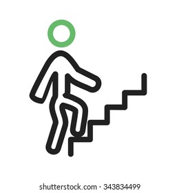 Climbing, stairs, walking icon vector image. Can also be used for fitness and sports. Suitable for web apps, mobile apps and print media.