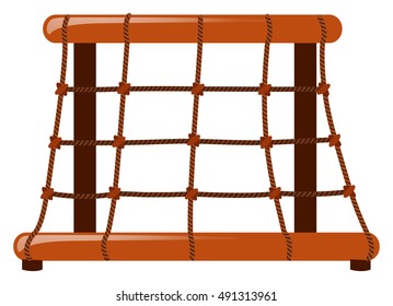 Climbing station made of rope illustration