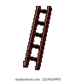 climbing step ladder safety game pixel art retro vector. bit climbing step ladder safety. old vintage illustration