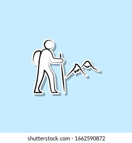 Climbing sticker icon. Simple thin line, outline vector of travel icons for ui and ux, website or mobile application
