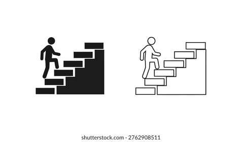Climbing Success: Steps to Achieve Goals Visual Guide Vector