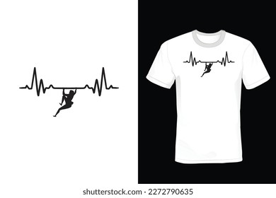 Climbing T shirt design, Heartbeat