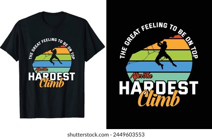 Climbing T Shirt Design, Mountain climber t shirt design vintage retro