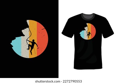 Climbing T shirt design, vintage