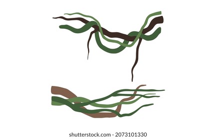 Klettern und Tangled Liana Lang-stemmed Woody Vine Vector Set