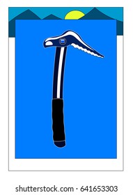 Climbing tool, like a claw, is used for climbing a mountain of ice and stone.