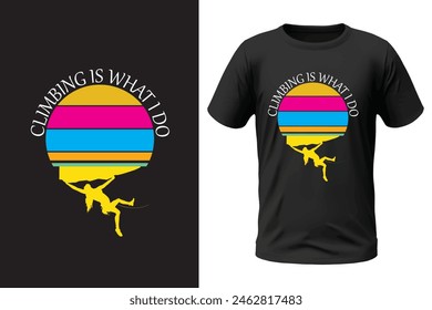 Climbing t-shirt design, outdoor design and vector file