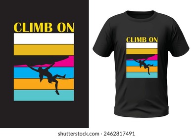 Climbing t-shirt design, outdoor design and vector file