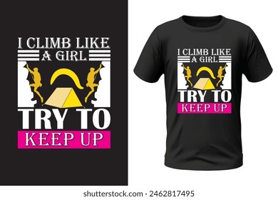 Climbing t-shirt design, outdoor design and vector file