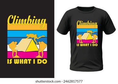 Climbing t-shirt design, outdoor design and vector file