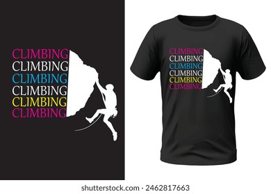 Climbing t-shirt design, outdoor design and vector file