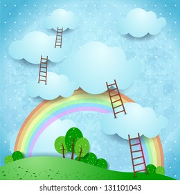 Climbing, vector illustration