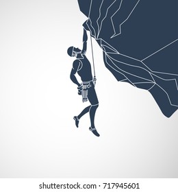 Climbing vector logo icon illustration