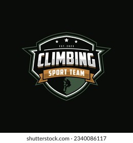 Climbing vector logo. Sport climbing, emblem climbing