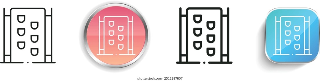 climbing wall icon. Thin Linear, Regular and Button Style Design Isolated On White Background