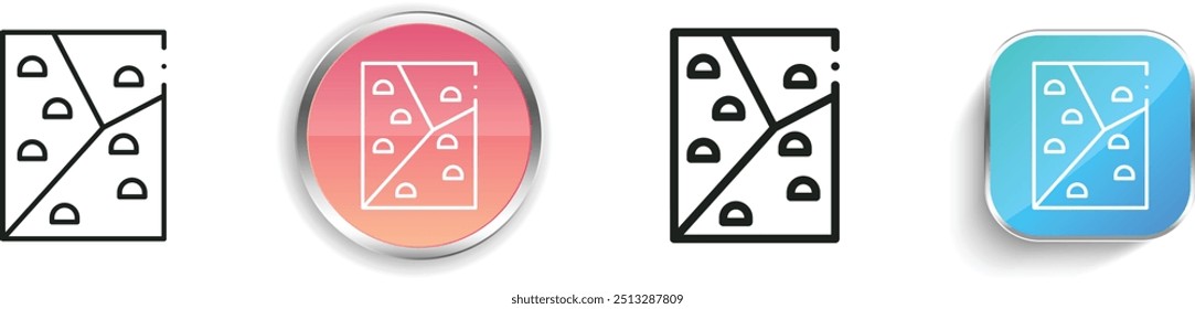 climbing wall icon. Thin Linear, Regular and Button Style Design Isolated On White Background