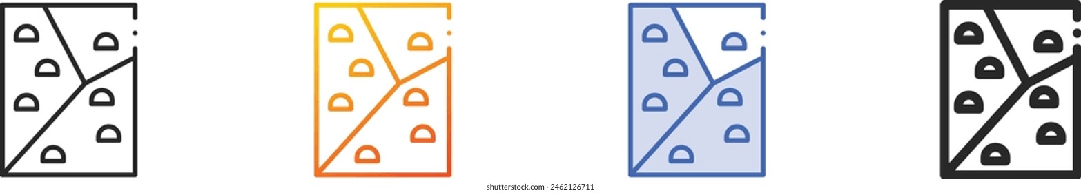 climbing wall icon.Thin Linear, Gradient, Blue Stroke and bold Style Design Isolated On White Background